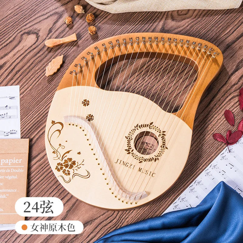 Mahogany Lyre Harp - String and Tuning Options