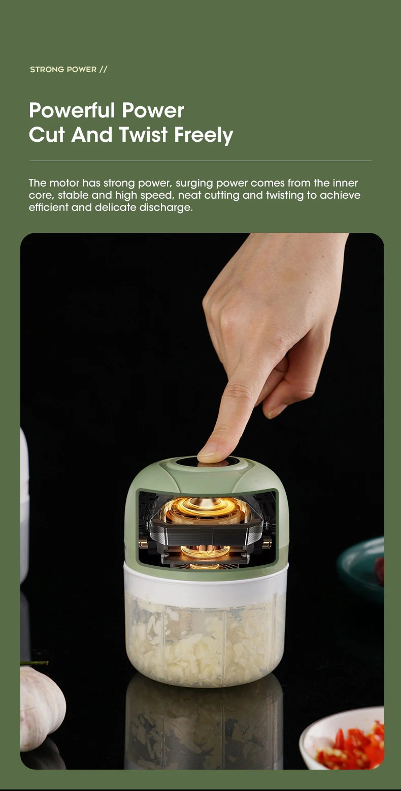 250ml Elektrische Knoflookstamper en Draagbare Voedselhakker