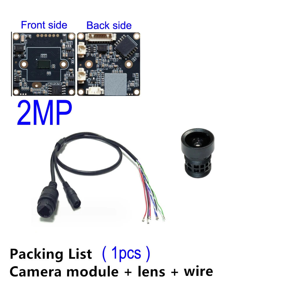 2MP Mini IP Camera Board 1080P 50fps Black Light Illumination