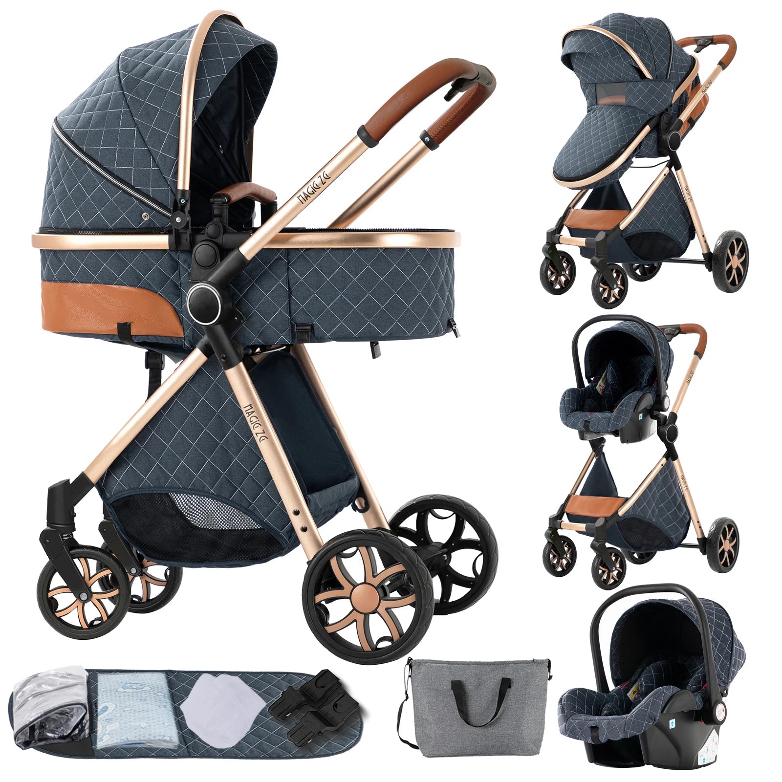 Baby Stroller 3‑in‑1 Lightweight Travel System