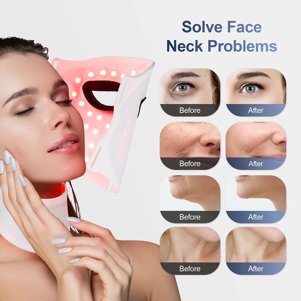 7 Color LED Silicone Face & Neck Mask for Skin Rejuvenation