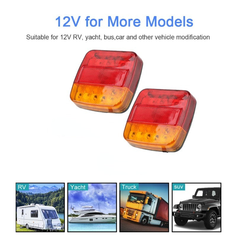 12V Taillight Turn Signal Indicator 26 LED Tail Light Car Number Plate Light Rear Reverse Brake Stop Lamp Trailer Truck Caravan