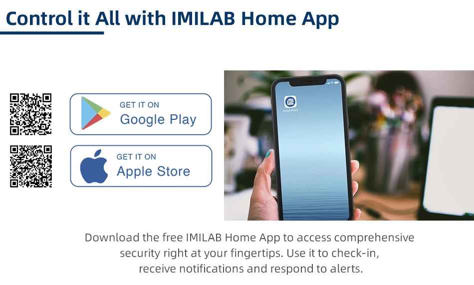 Cameră de securitate wireless pentru exterior IMILAB EC4 2.5K cu audio