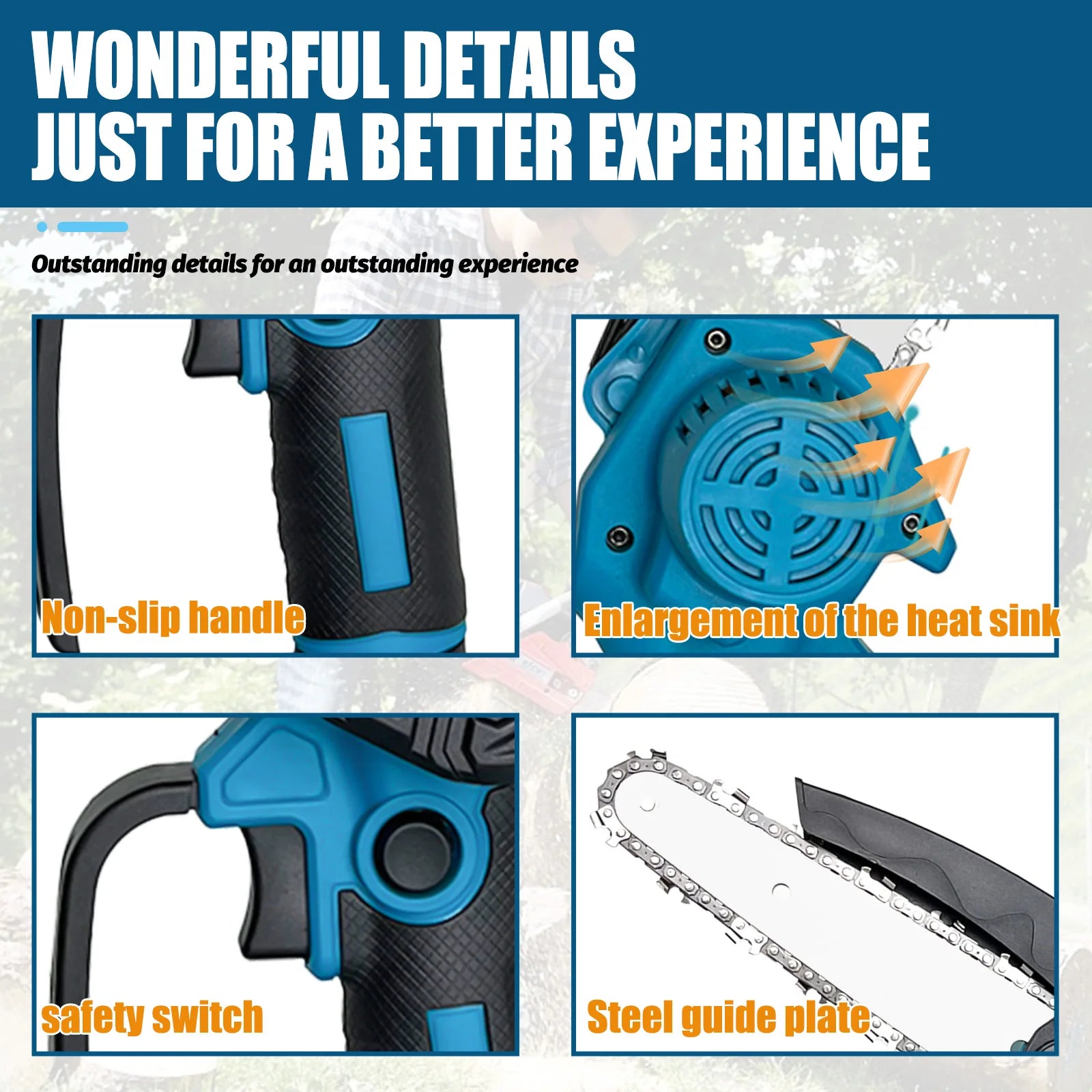 Cordless Chainsaw for Makita 18V – 6 Inch Mini Portable Chainsaw