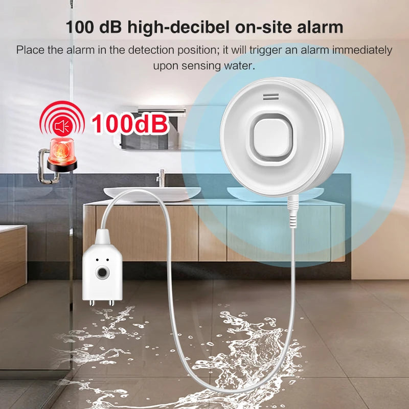 Napájaný batériou alarm na únik vody