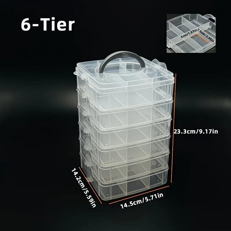 Juego de cajas transparentes de seis niveles para piezas pequeñas