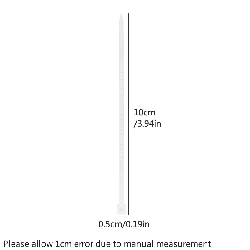 1000/100Pcs Plastic Nylon Cable Ties Self-locking Cord Ties Straps Adjustable Cables Fastening Loop Home Office Wire Zip Ties