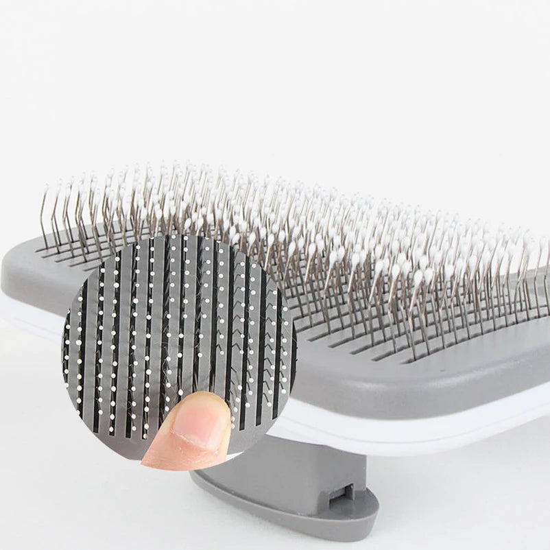 Pet Grooming Brush with Push-Button Hair Release