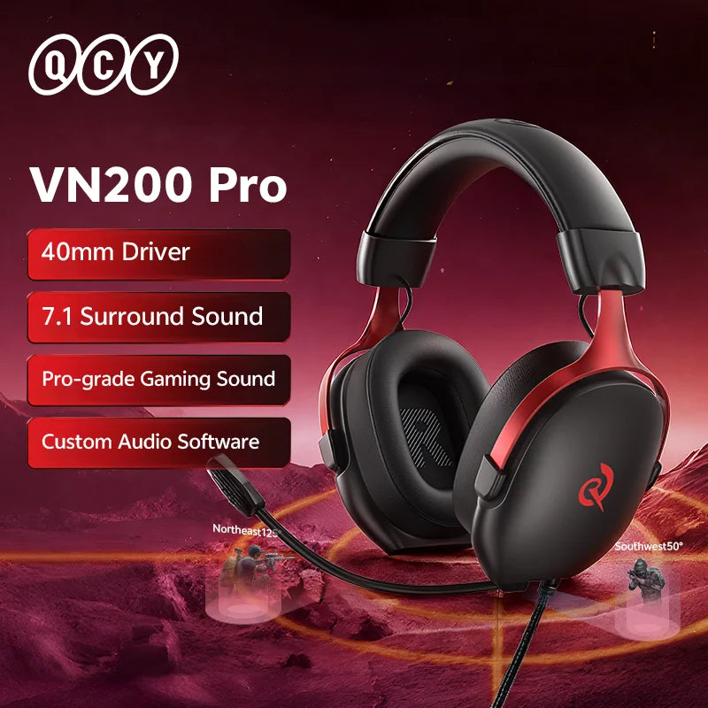 QCY VN200 Pro Bedrade Gaming Headset met 7.1 Geluid & Microfoon