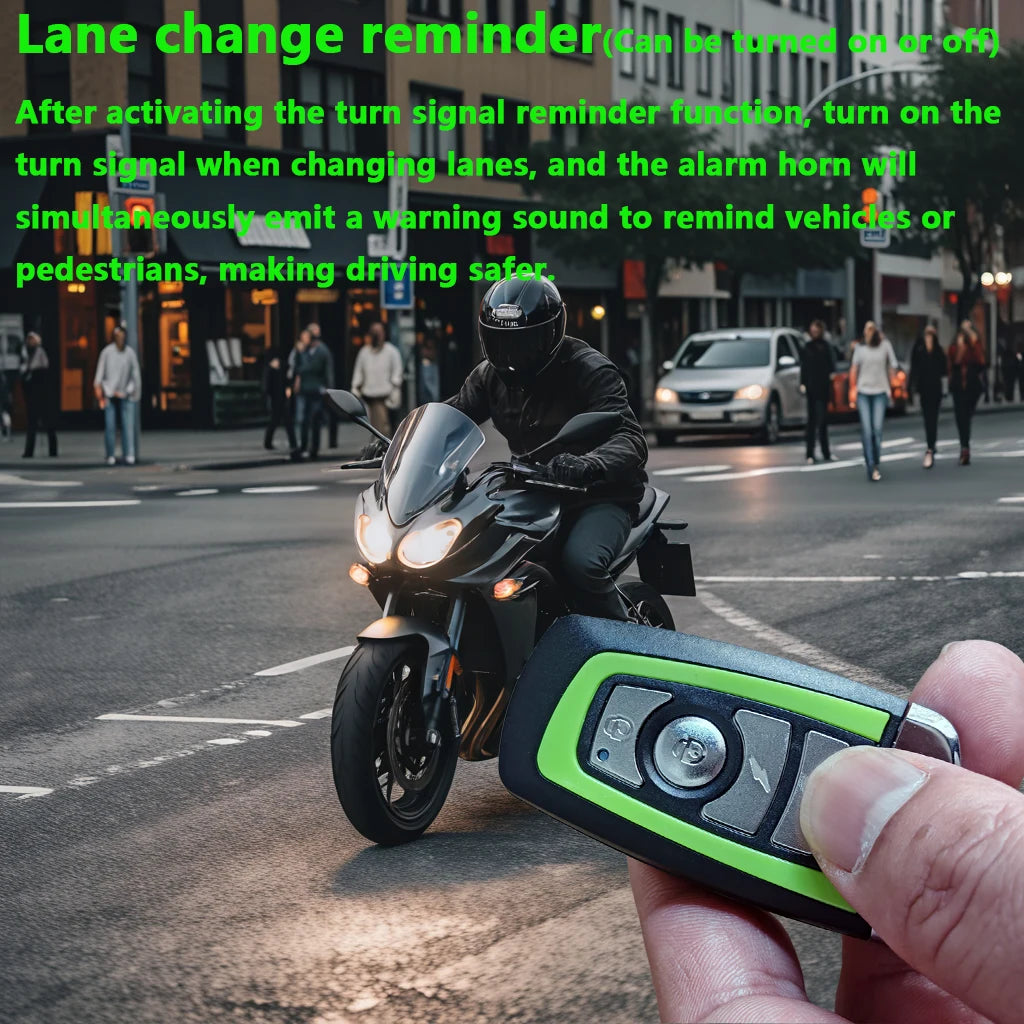 Universal Motorcycle Alarm System One-way with Engine Start Remote Control Key Fob 12V with Overload Protector