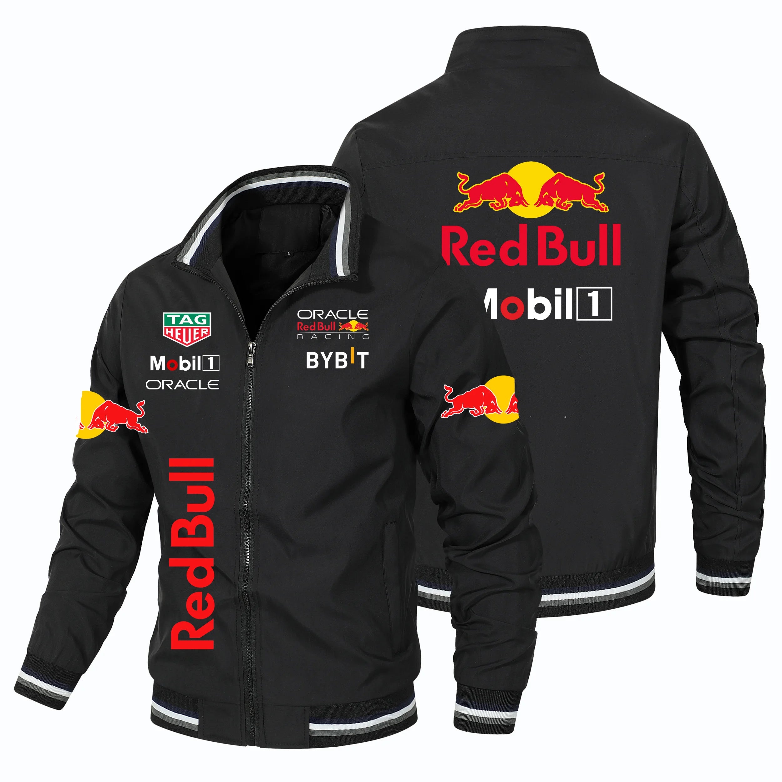 2025 New Retro Style Red Bull Motorcycle Jacket Racing Jacket Windbreaker Outdoor Sports Bicycle Jacket Men's Top Coat