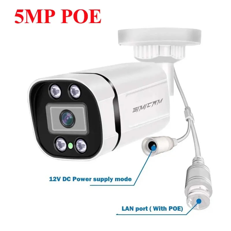 4K PoE IP Surveillance Camera with Audio Night Vision Waterproof Bullet