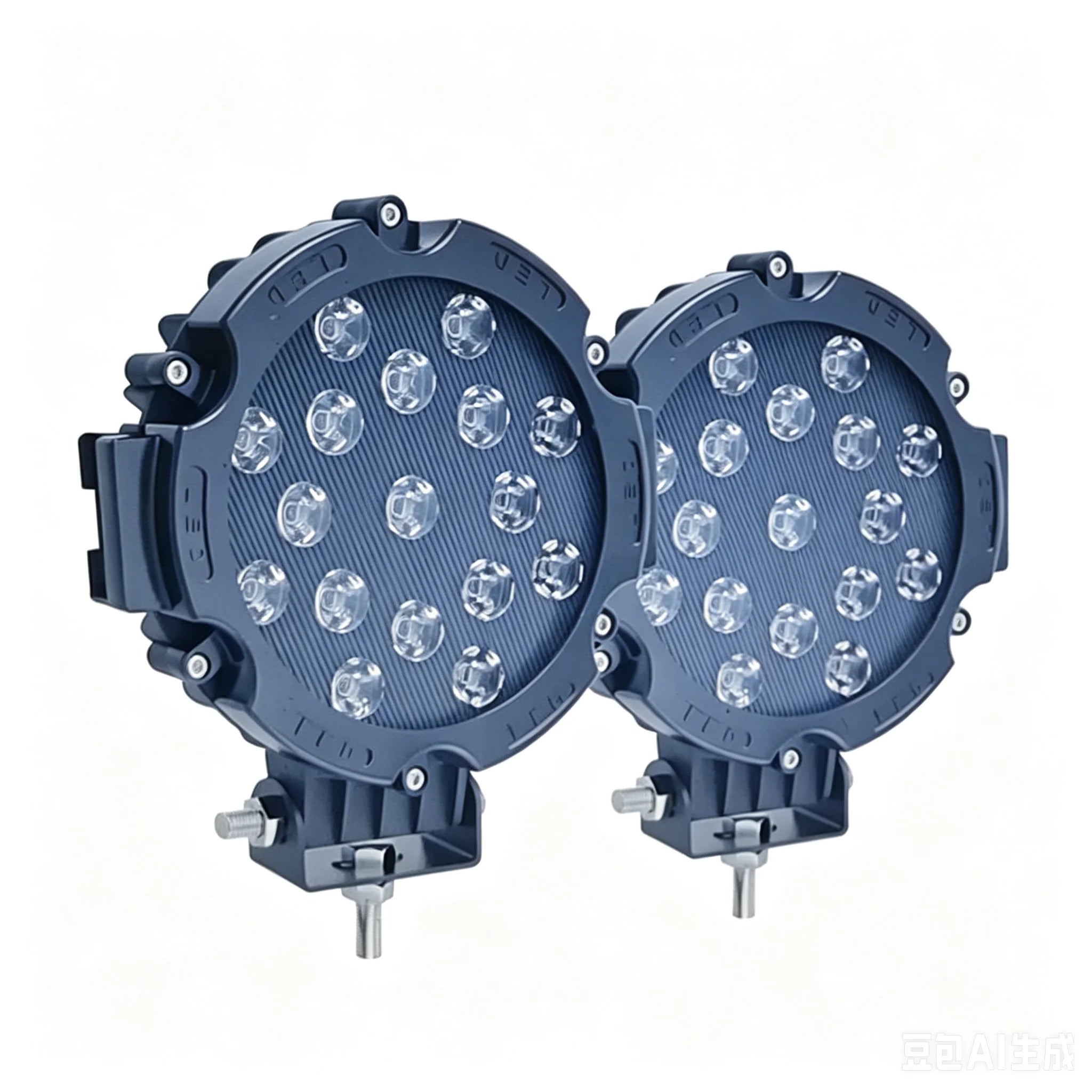 2PCS 7 Inch 51W Round LED Offroad Lights, 5100LM Spot Driving Light Pod Bumper Roof Fog Light Fit for Boat, Jeep, ATV, SUV