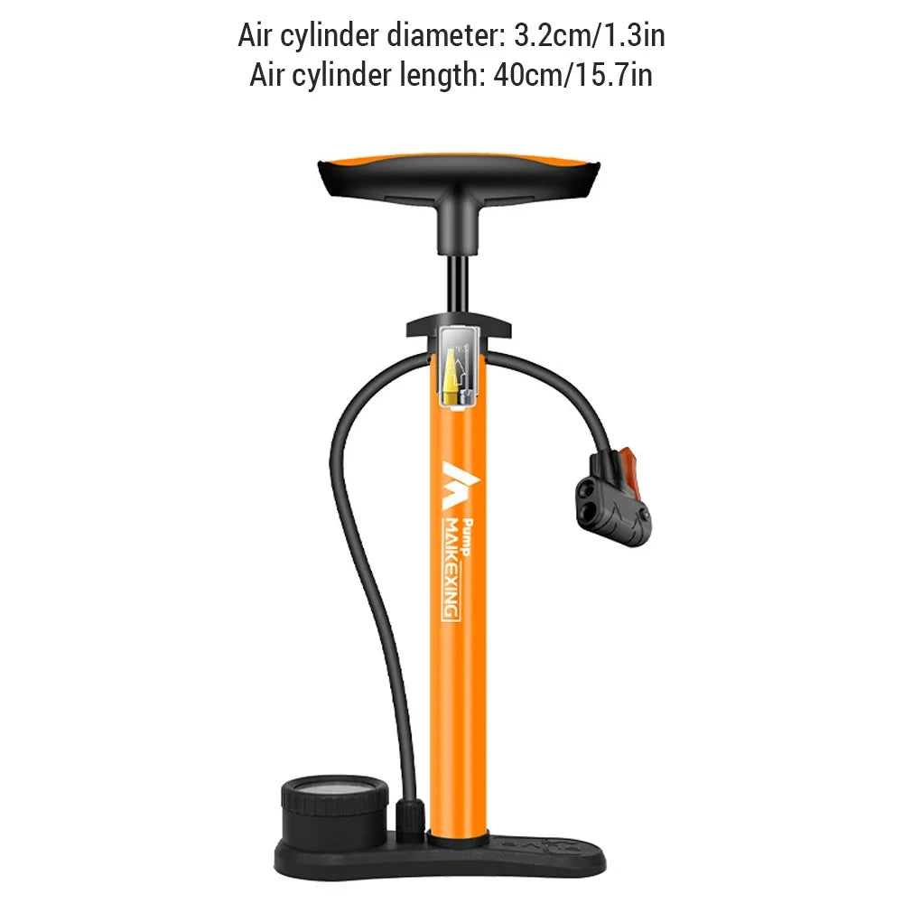 Manual Air Pump with Gauge & Three-in-One Nozzle