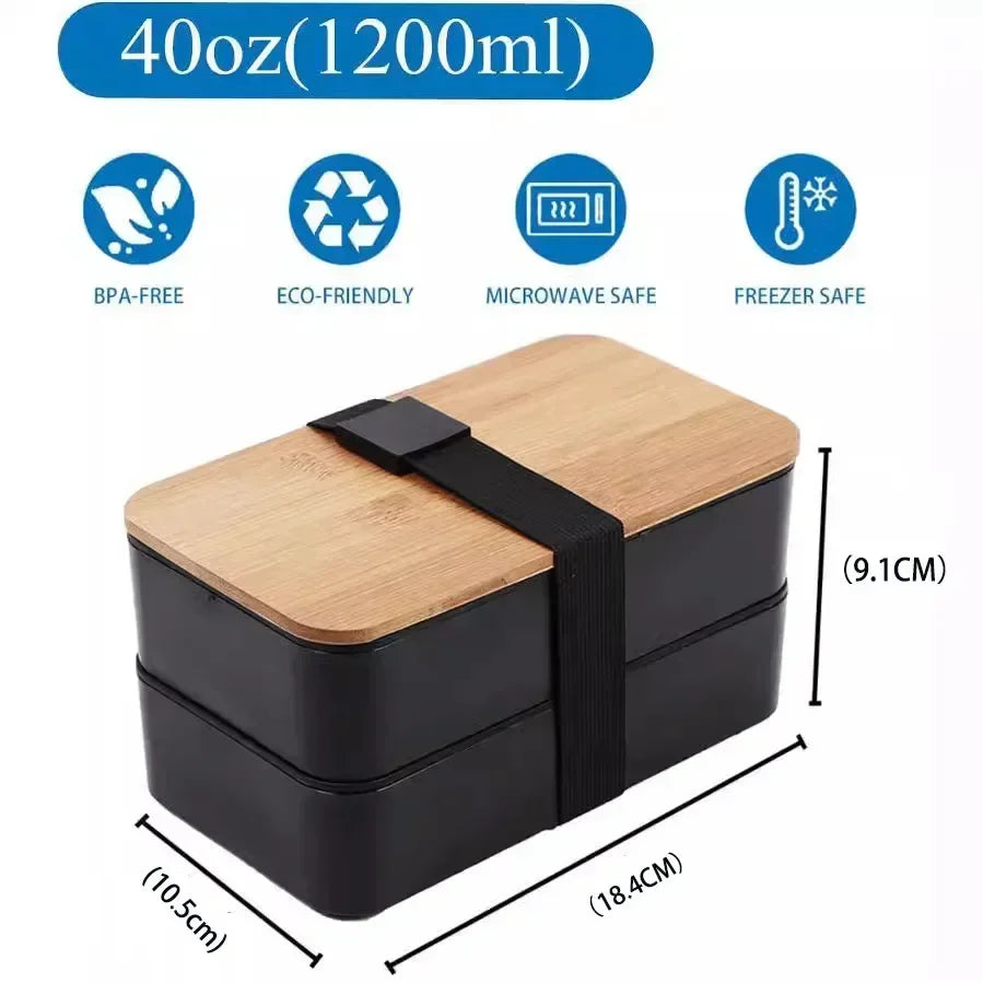 Two-Tier Bento Lunch Box, Set and Bag Options