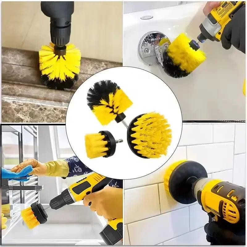 Electric Scrubber Brush Drill Brush Kit Power Drills Scrubber Brush For Carpet Glass Car Tires Nylon Brushes 2/3.5/4''