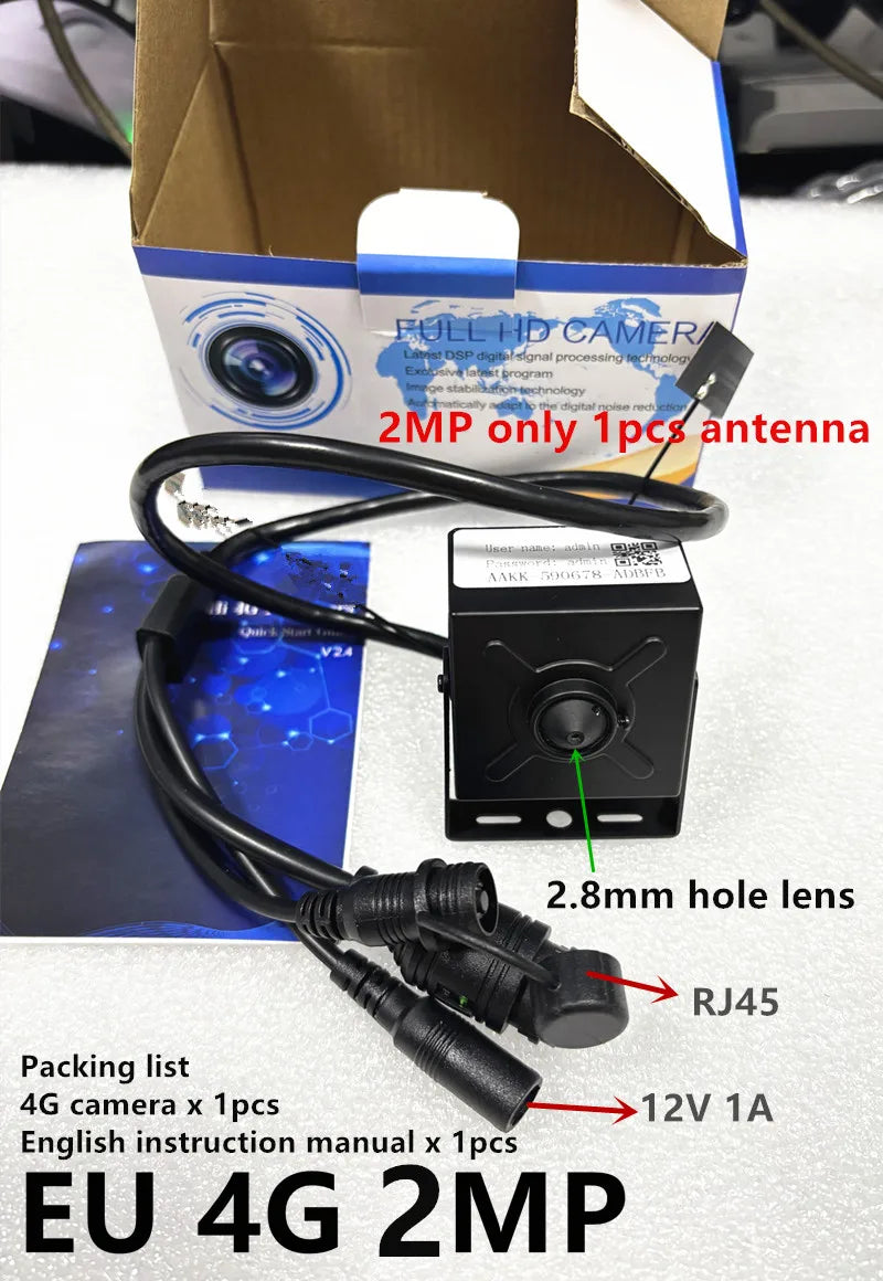 European Version 5MP 2MP 4G SIM Card Mini Camera SD MIC Human Detection Security Surveillance IP Camera HD Display Camera Camhi