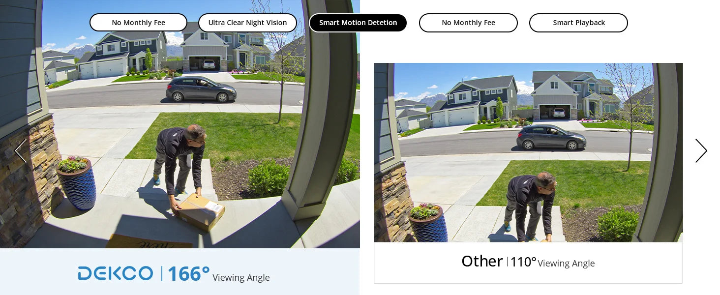 5MP WiFi Video Doorbell with Motion Detection and Two-Way Audio