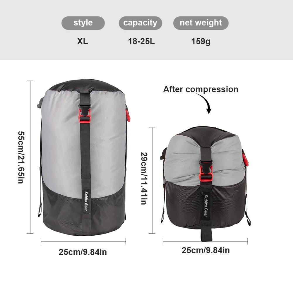 Sleeping Bag Compression Storage Bag Waterproof Portable Ultralight 1-25L