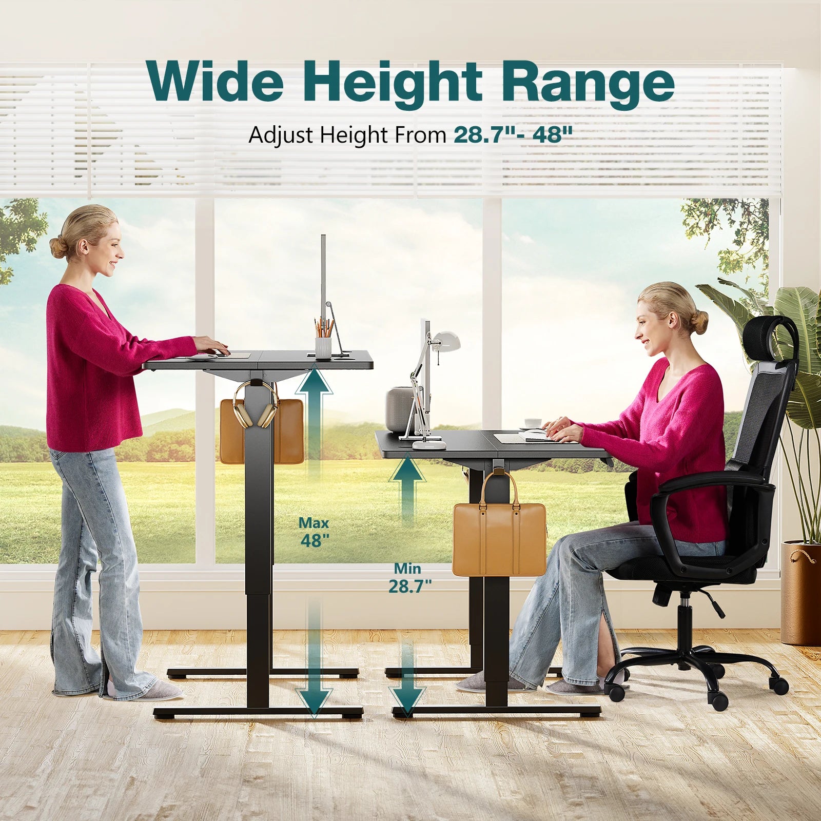 Electric Height Adjustable Standing Desk with Memory Settings