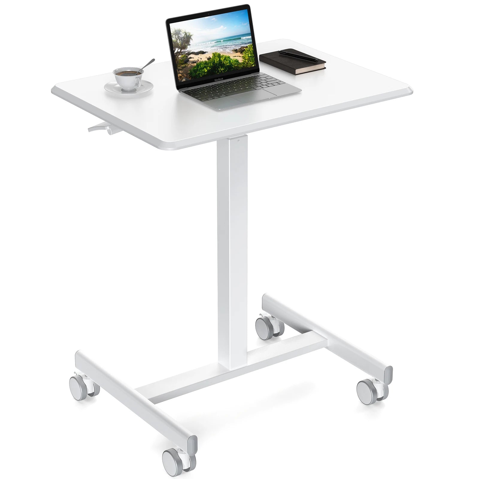 Adjustable Mobile Standing Desk with Wheels for Laptop Work