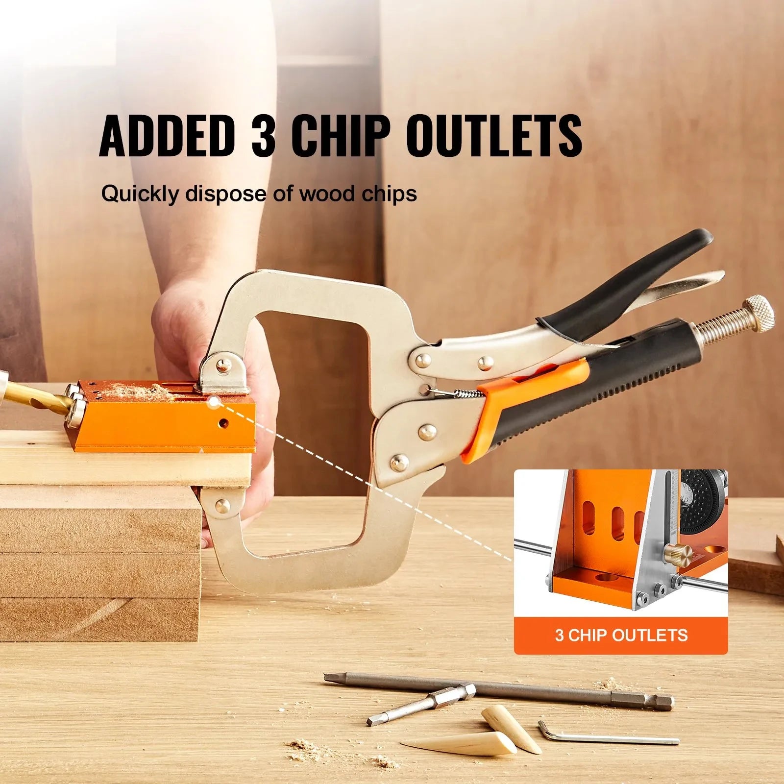 34-Piece Pocket Hole Jig Kit with C-Clamp and Drill Accessories