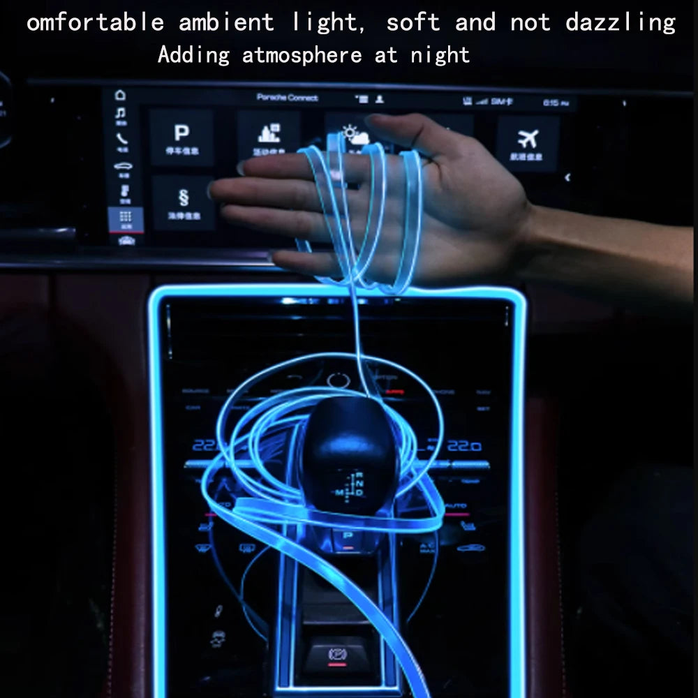 5V USB LED Strip Car Interior Ambient Light Tube