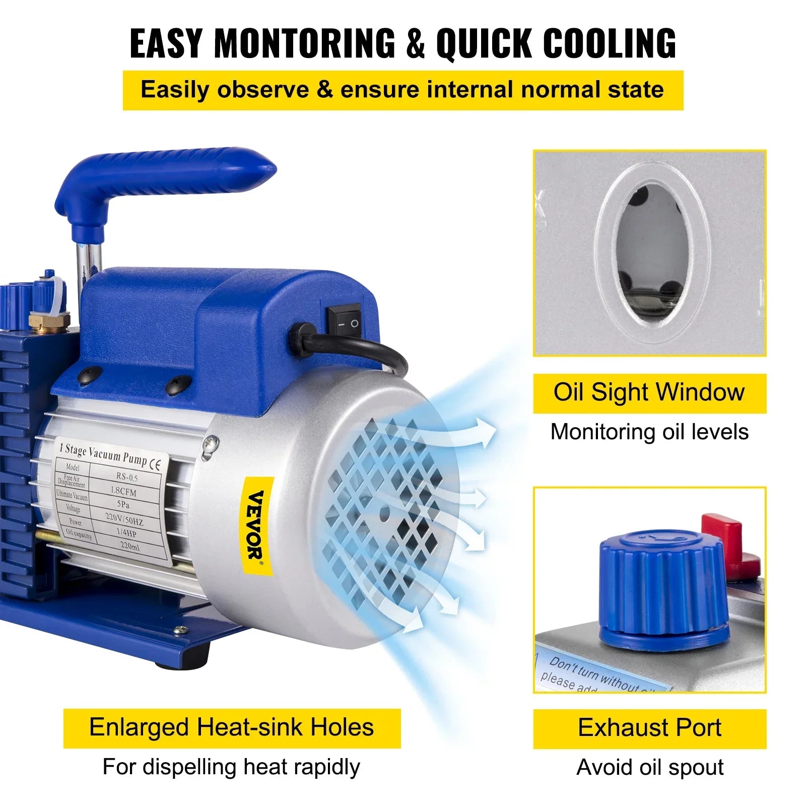 1.8CFM HVAC Vacuum Pump Kit with Manifold Gauge & Hoses