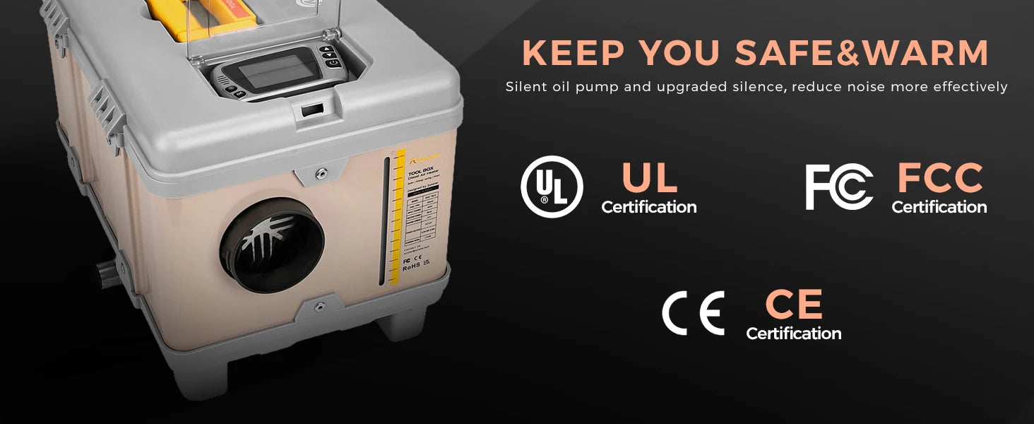 8KW Diesel Air Heater with Bluetooth App, Remote Control and 6L Tank