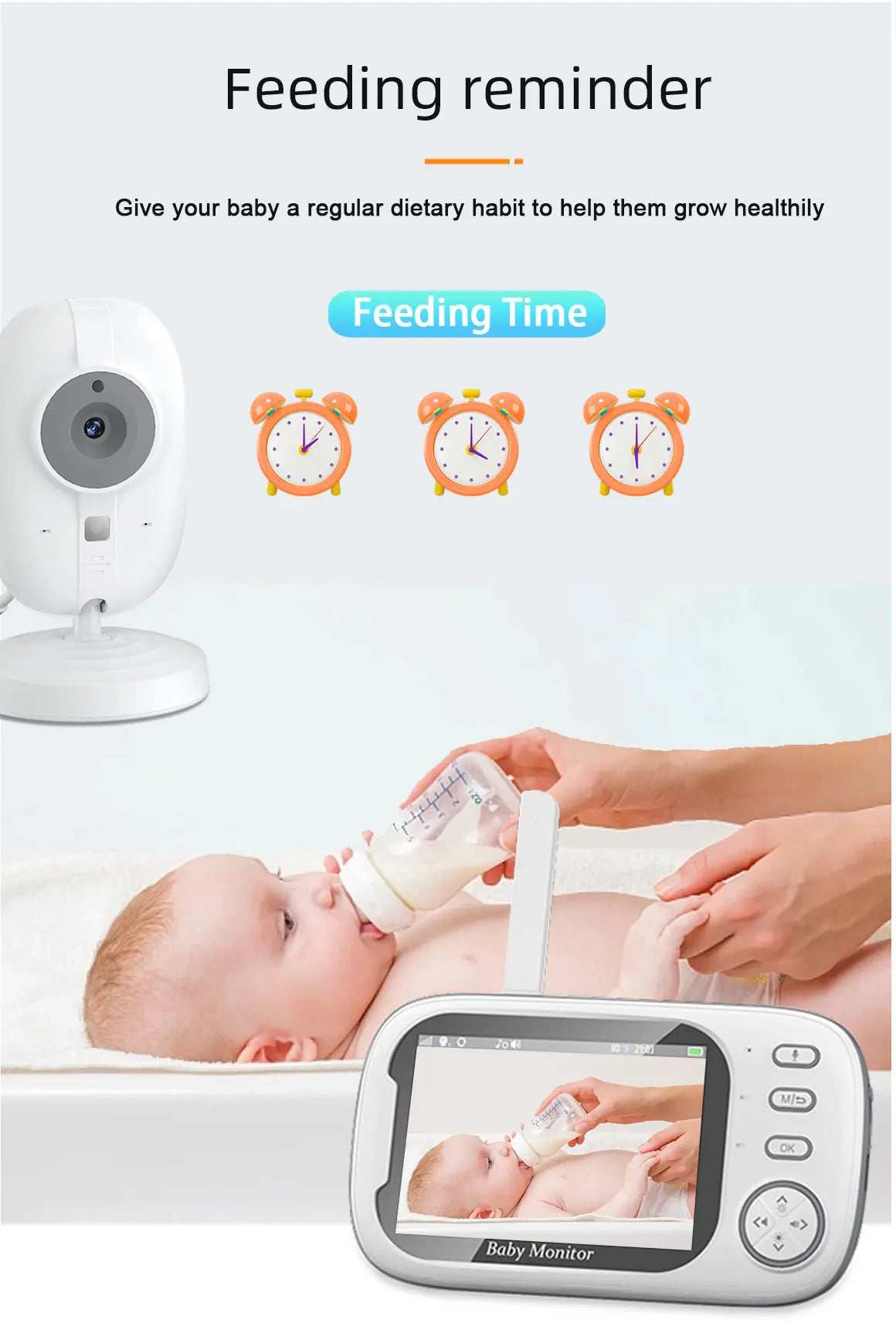 3.5-inch Wireless Baby Monitor with Night Vision & 2-Way Audio