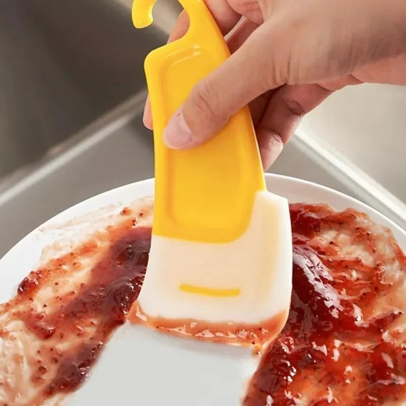 Cleaning Spatula Kitchen Scraper Soft Blade Scraper Brush Dirty Pan Pot Dishes Cleaner Tools Cooking Baking Tool Kitchen Gadget