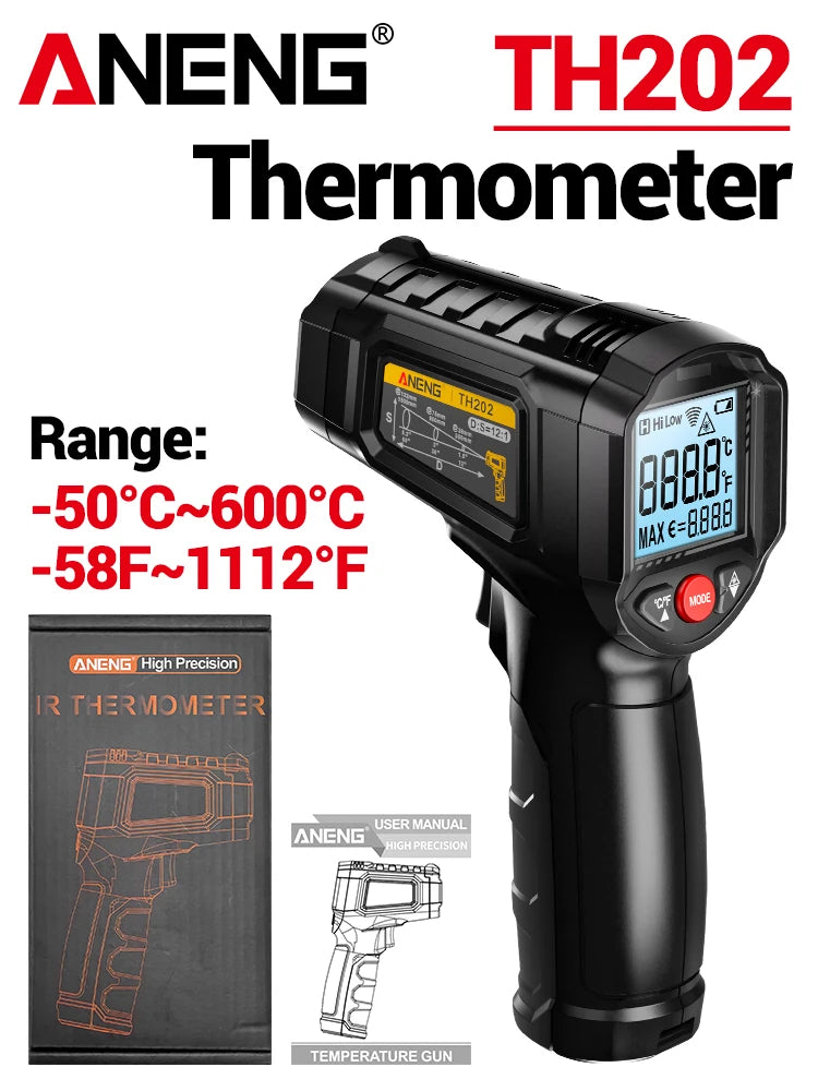 Misuratore digitale di temperatura e umidità ANENG TH202/TH201