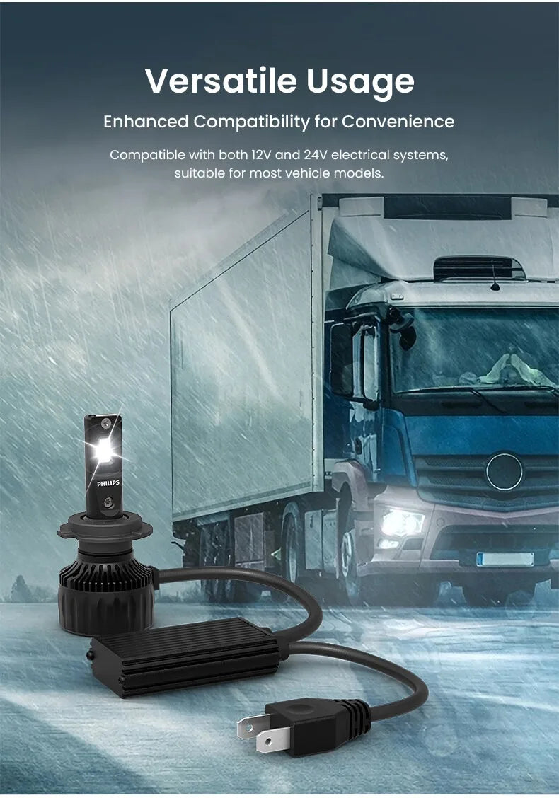 Philips Ultinon Rally 3551 LED H4 H7 H11 HB3/4 9006 9005 HIR2 Car Headlight 6500K White Max Power 50W Max Lumen 4500lm LED Bulb
