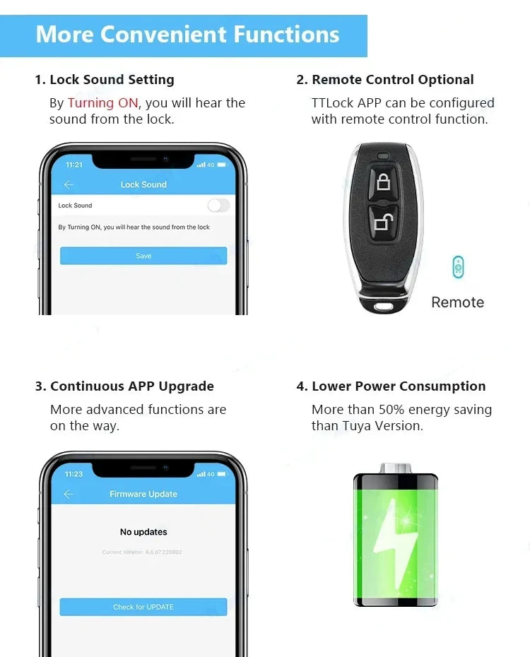 TTLock App Control Password RFID Card Euro Cylinder Door Lock Smart Lock Digital Keyless Replace Alexa (No Fingerprint)