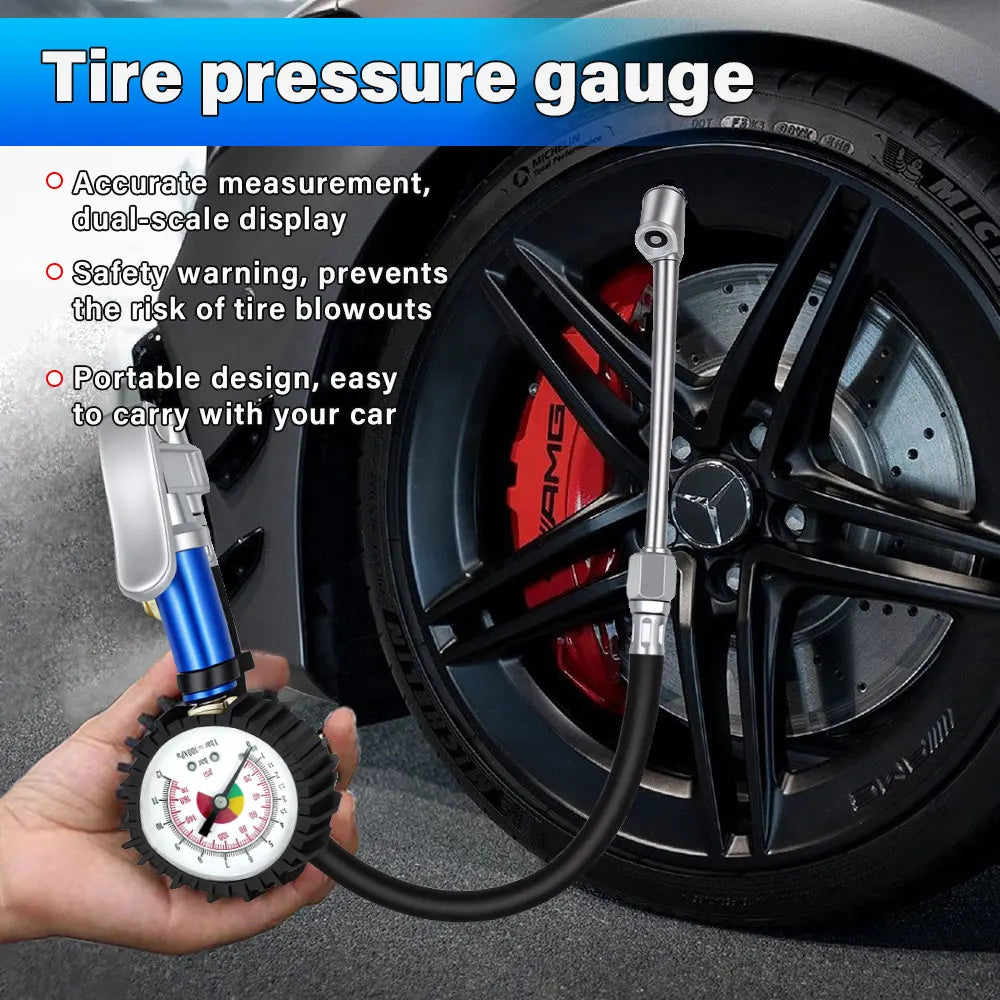 12 Bar Tyre Inflator with Self-Clamping Chuck