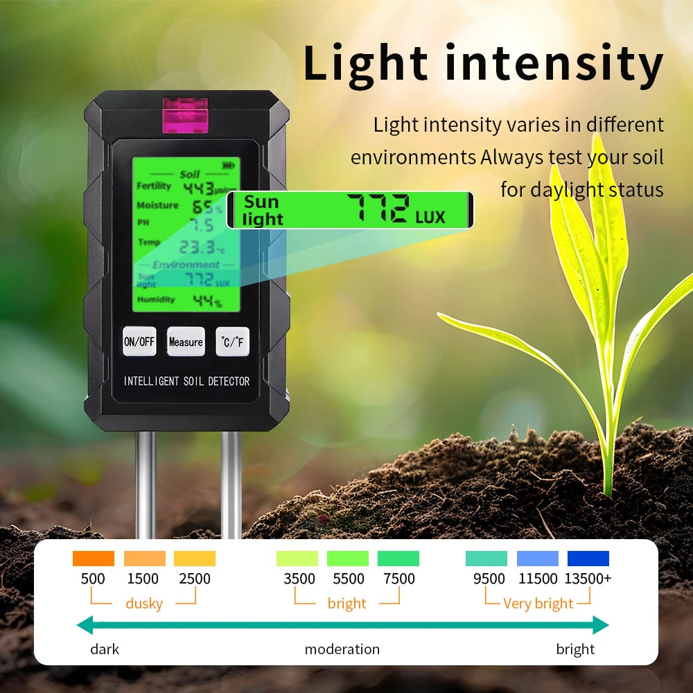 Six-in-One Digital Soil and Environment Meter