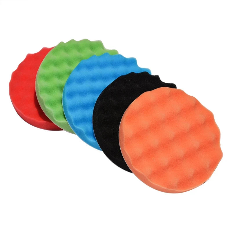 Five-Piece Sponge Polishing Pad Set, 5-7 Inch Options