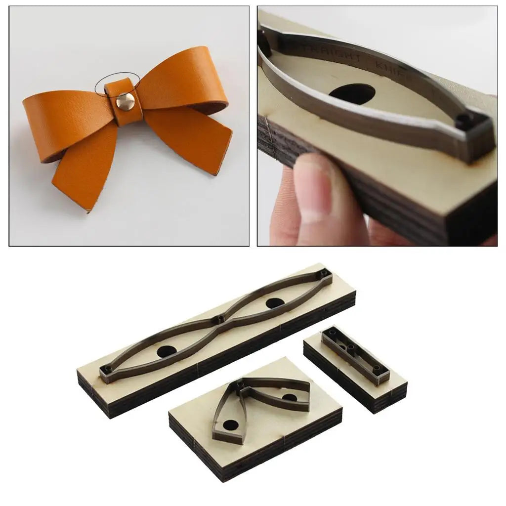 Set metalnih matrica za rezanje u obliku mašne za kožnu izradu i DIY projekte