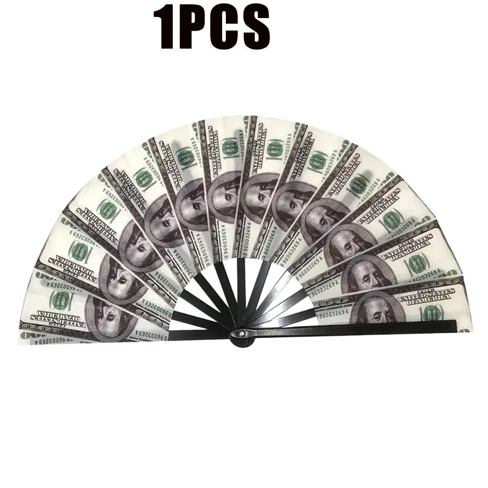 Dollar-pattern folding hand fan