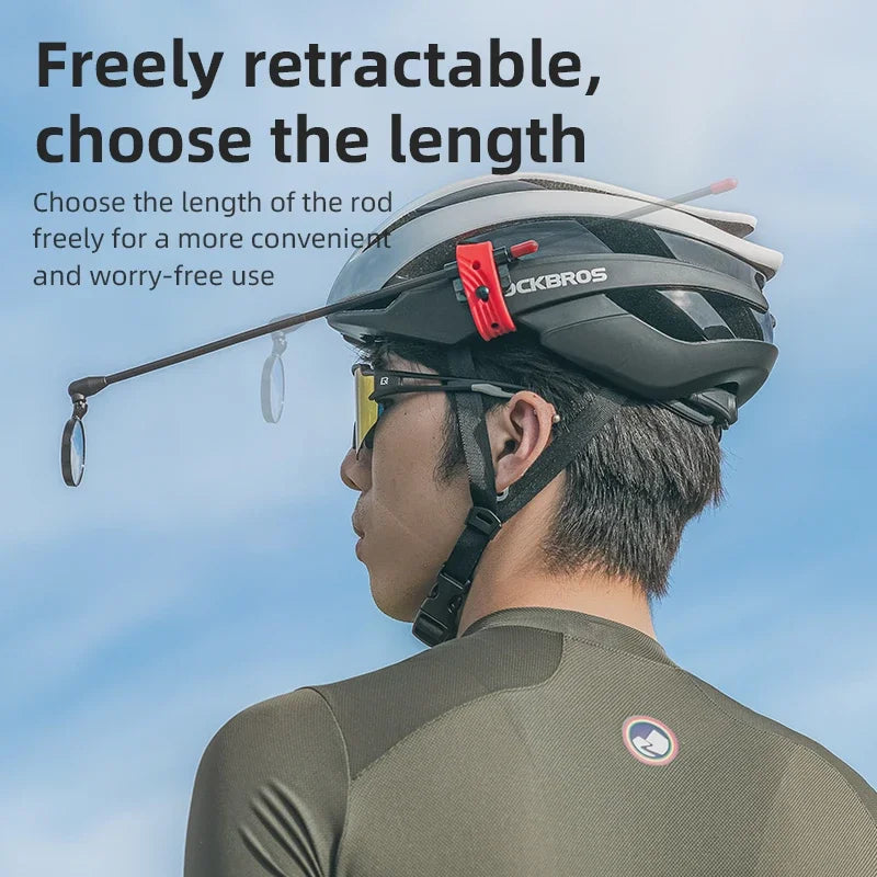 Bicycle Helmet Rearview Mirror with 360° Adjustable Viewing Angle