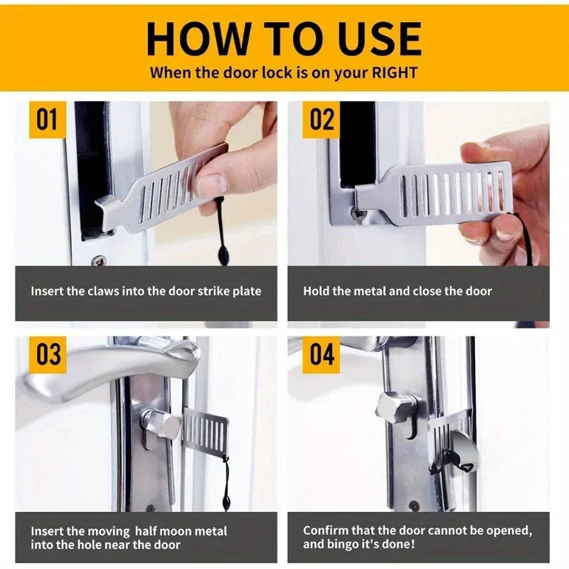 Portable Door Security Accessory, Pictured Pair