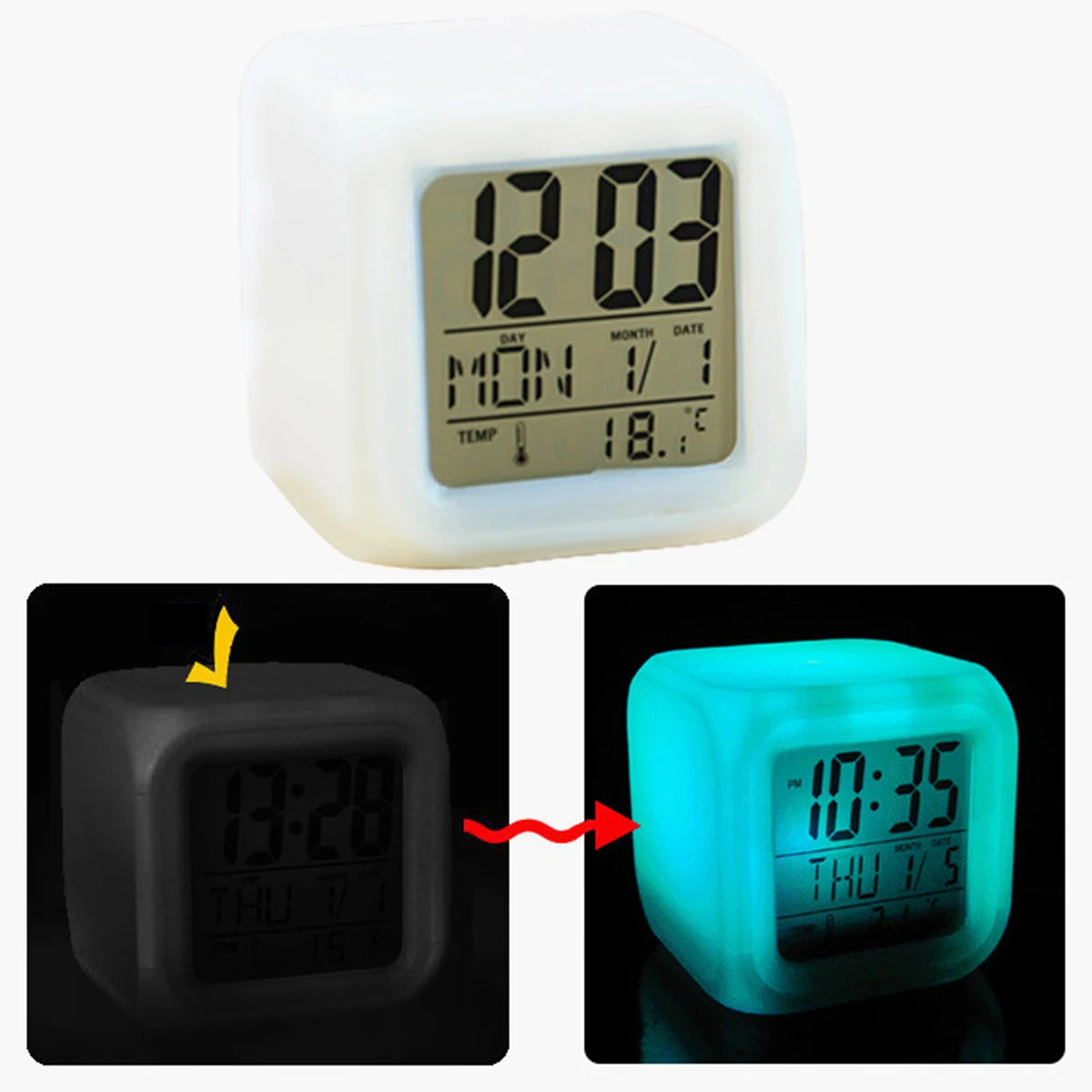 Digital Bedside Alarm Clock - Battery Options
