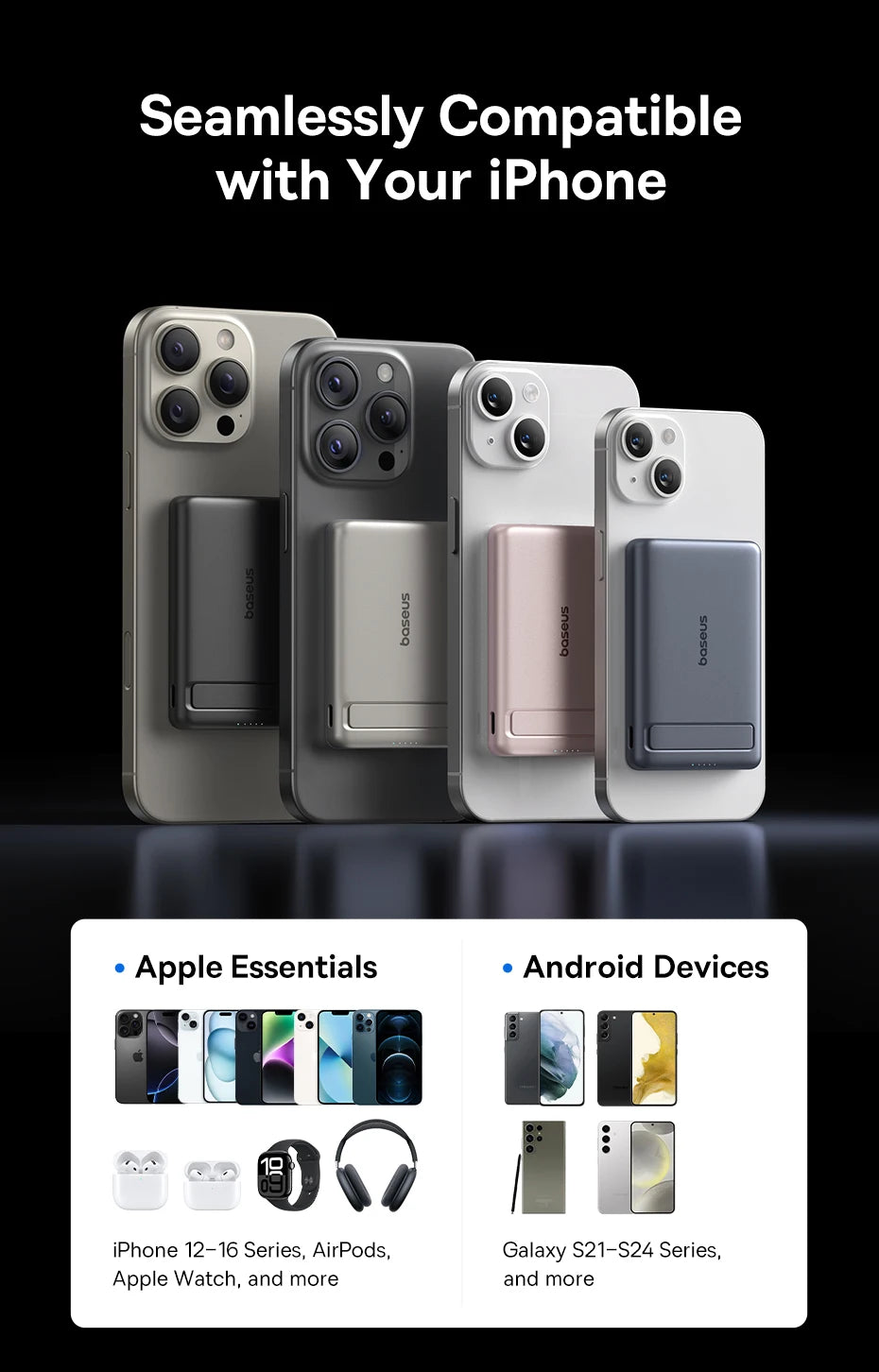 Baseus Qi2 Magnetic Power Bank with Kickstand 5000mAh