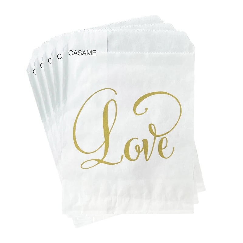 Wave Dot Kraft Paper Candy Bags – 50ks dárkové a balicí sáčky na sladkosti