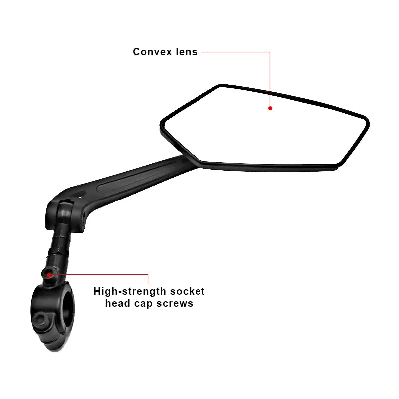 RR7679 Adjustable Bicycle Mirror, 22–25 mm Bar, Left/Right/Pair