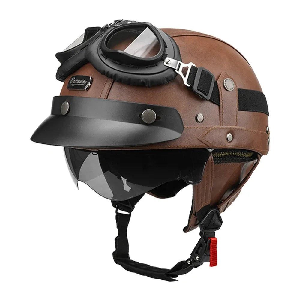 Retro Half Helmet with Visor Package Options