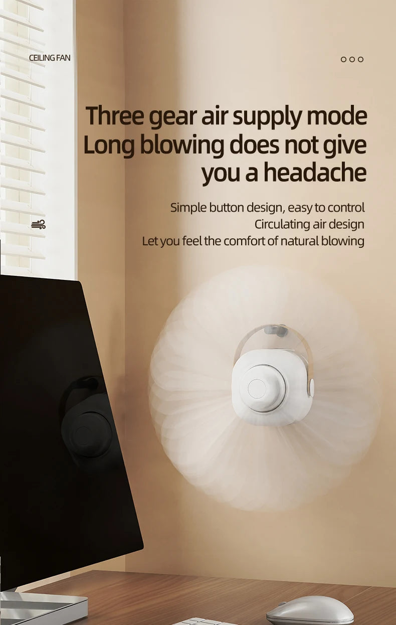 Rechargeable Ceiling Camping Fan with Remote Light for Small Spaces