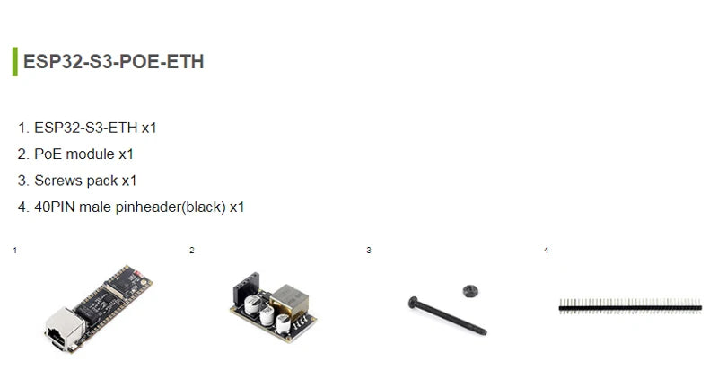 ESP32-S3 Ethernet-ontwikkelbord opties