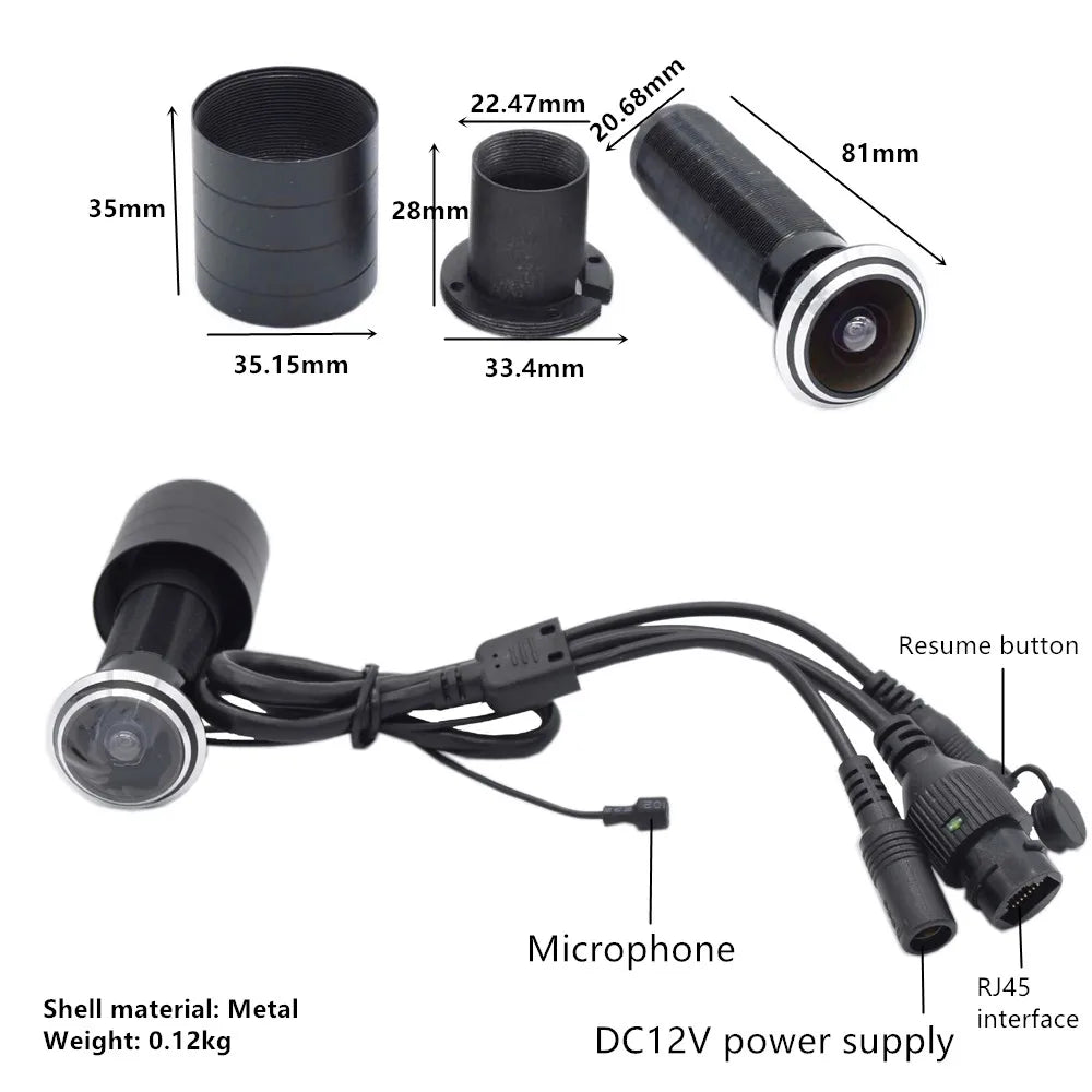 1080P HD Vrata Špijunka POE IP Kamera