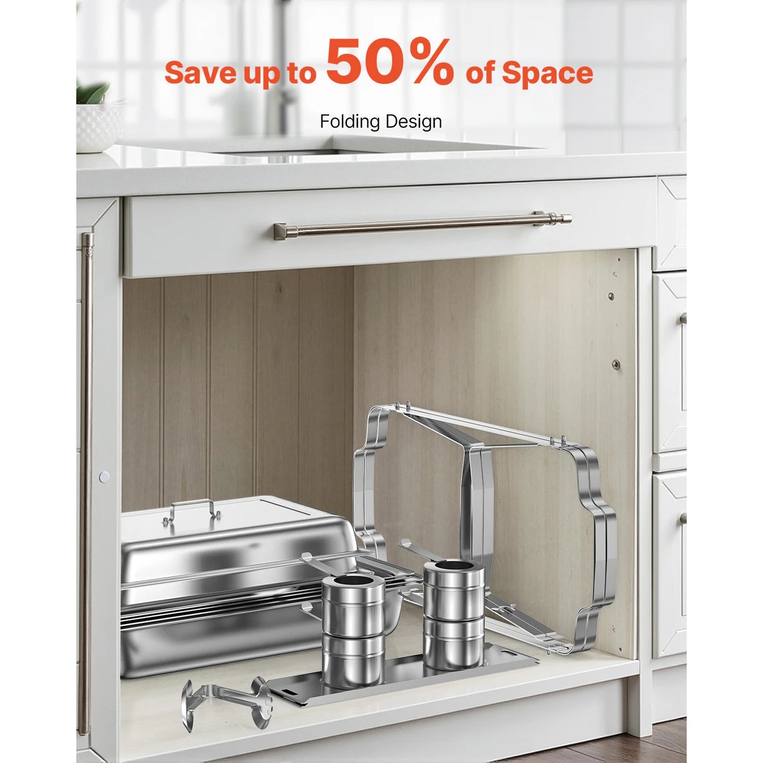 SucceBuy 8Qt 4/6 Packs Chafing Dish Buffet Set Stainless Steel Chafer Rectangle Catering Warmer Server w/Lid Water Pan for party